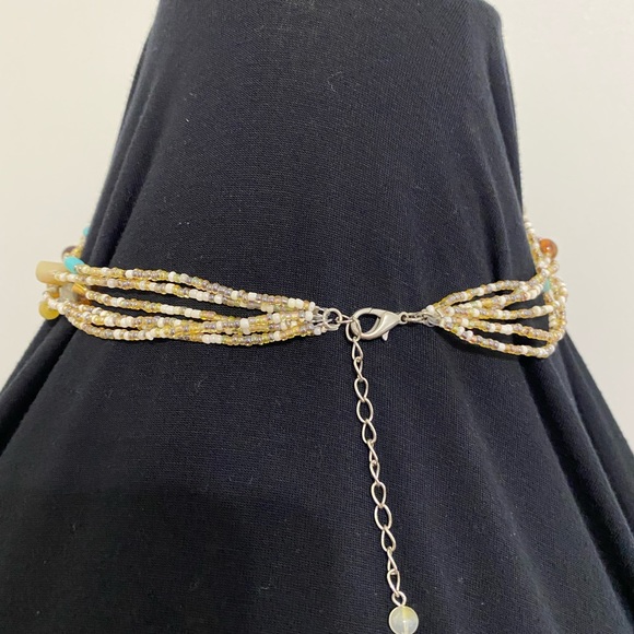 Brown and Turquoise Beaded Necklace - Picture 2 of 2